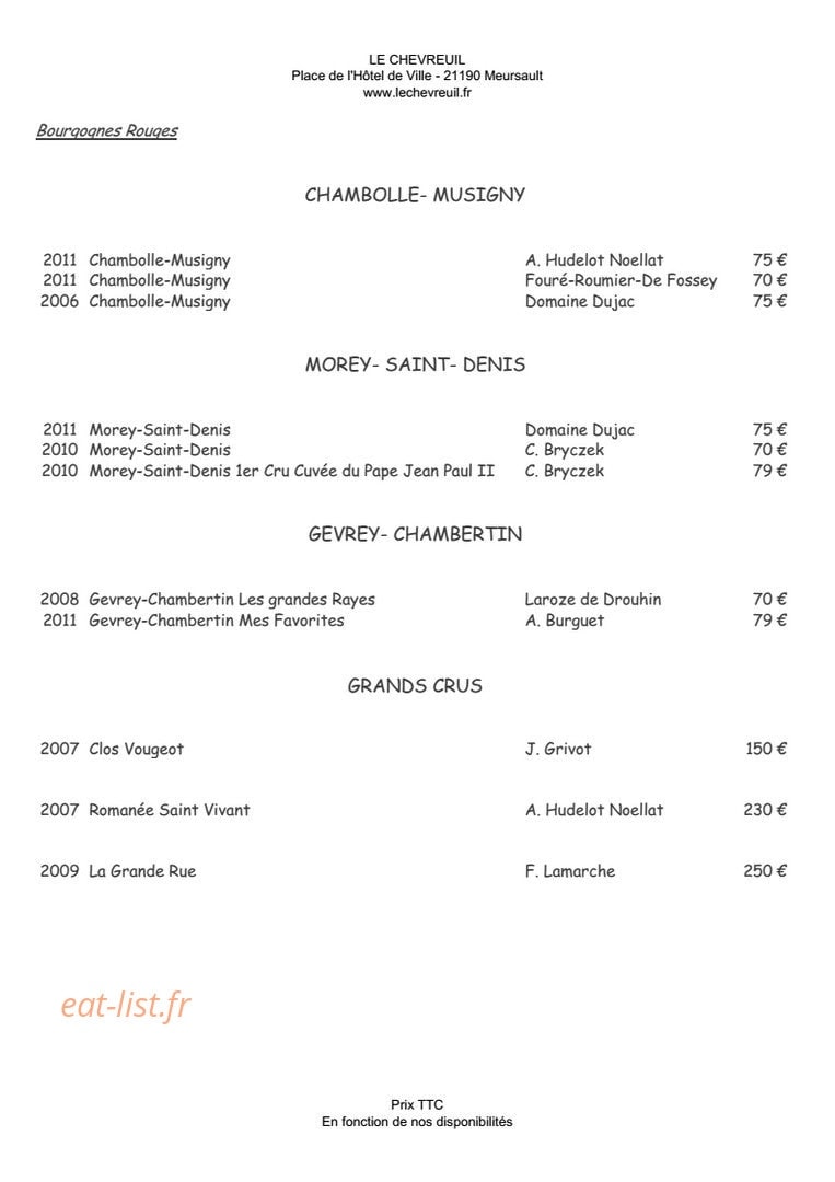 Le Chevreuil — carte page 13