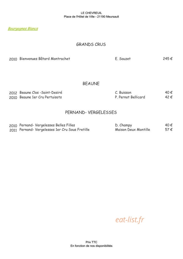 Le Chevreuil — carte page 8