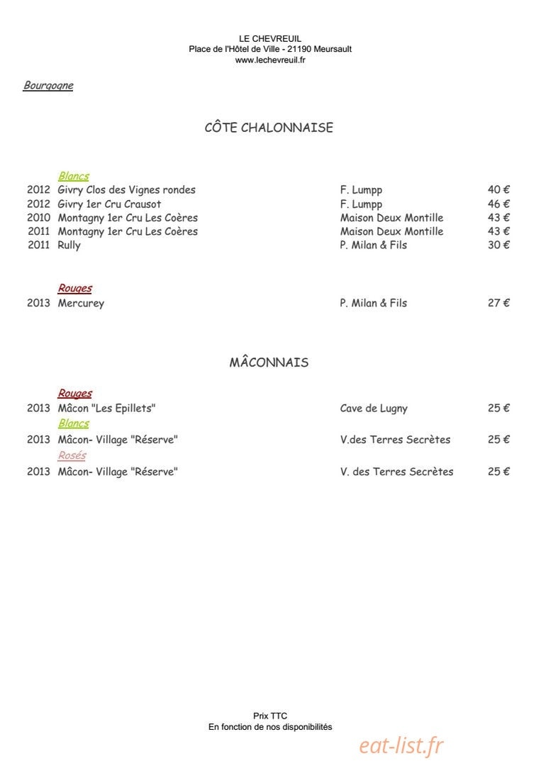 Le Chevreuil — carte page 14