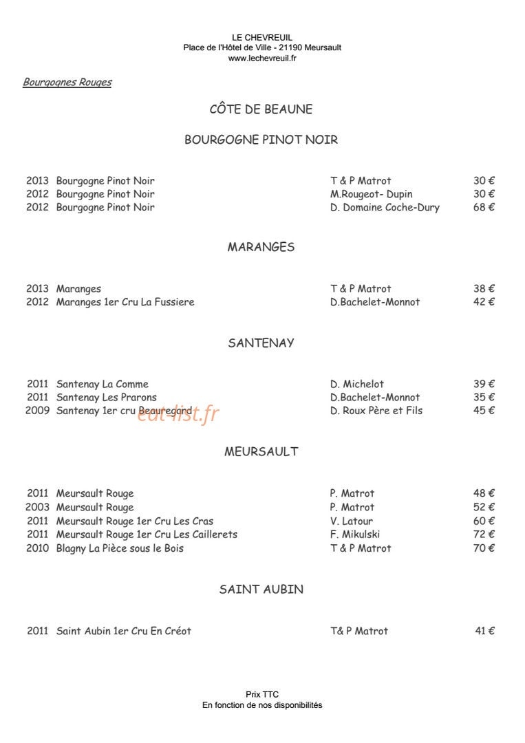 Le Chevreuil — carte page 9