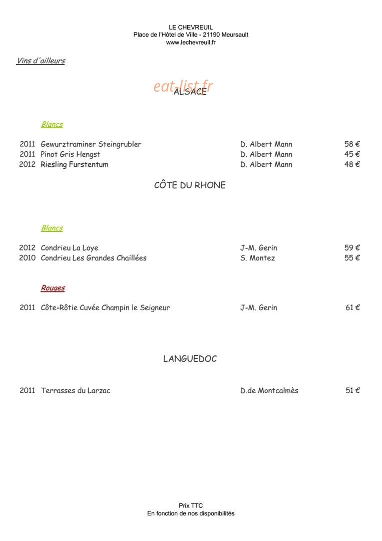 Le Chevreuil — carte page 16