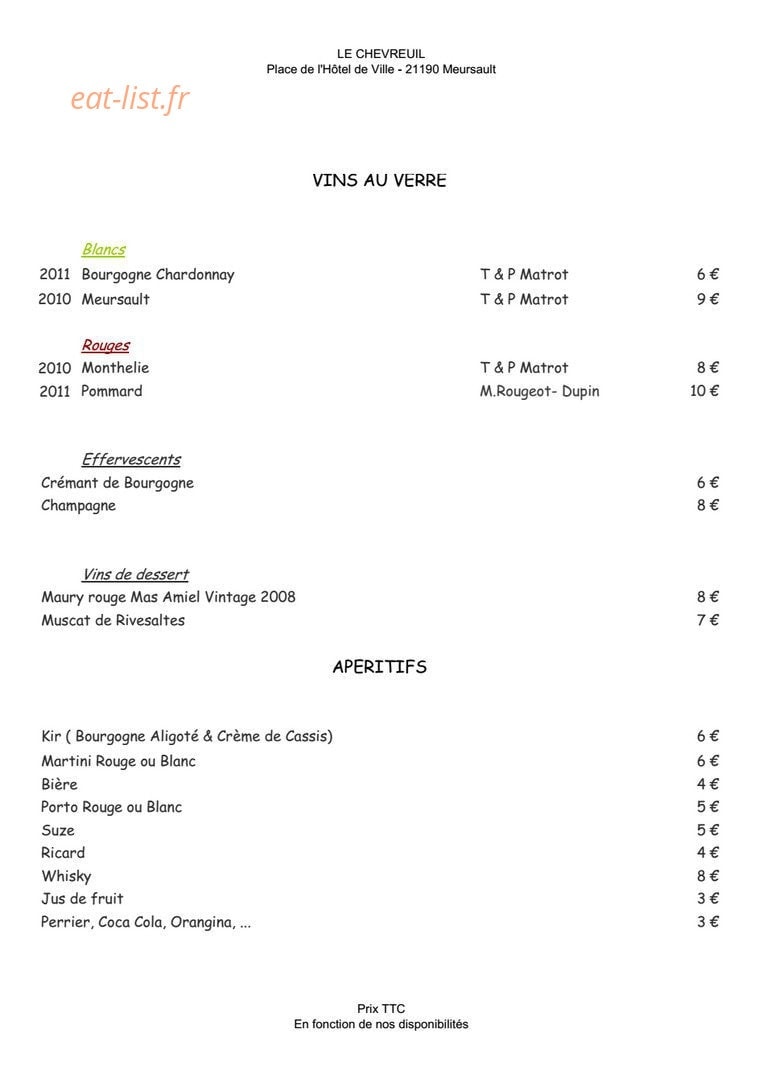 Le Chevreuil — carte page 19