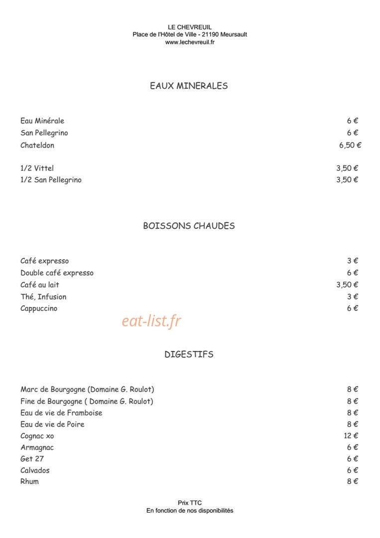 Le Chevreuil — carte page 20