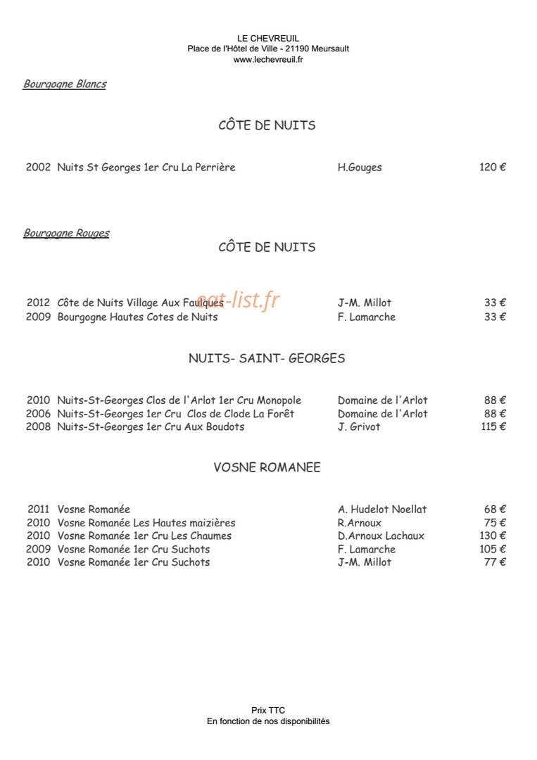 Le Chevreuil — carte page 12