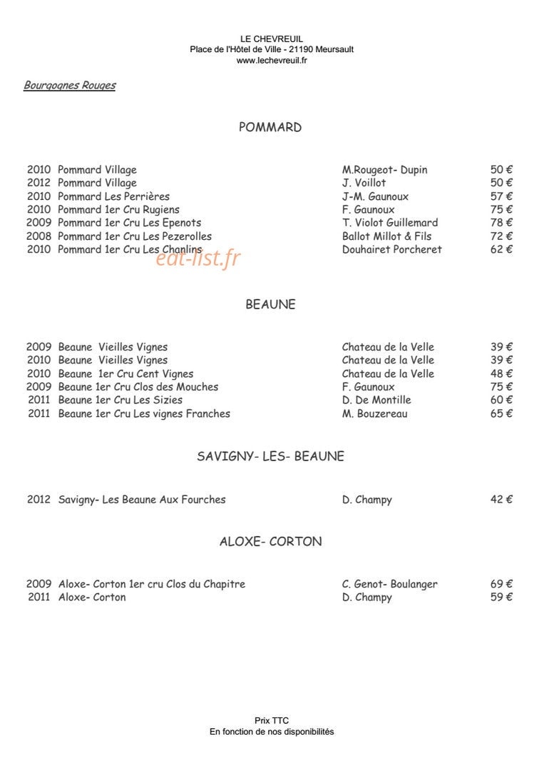 Le Chevreuil — carte page 11