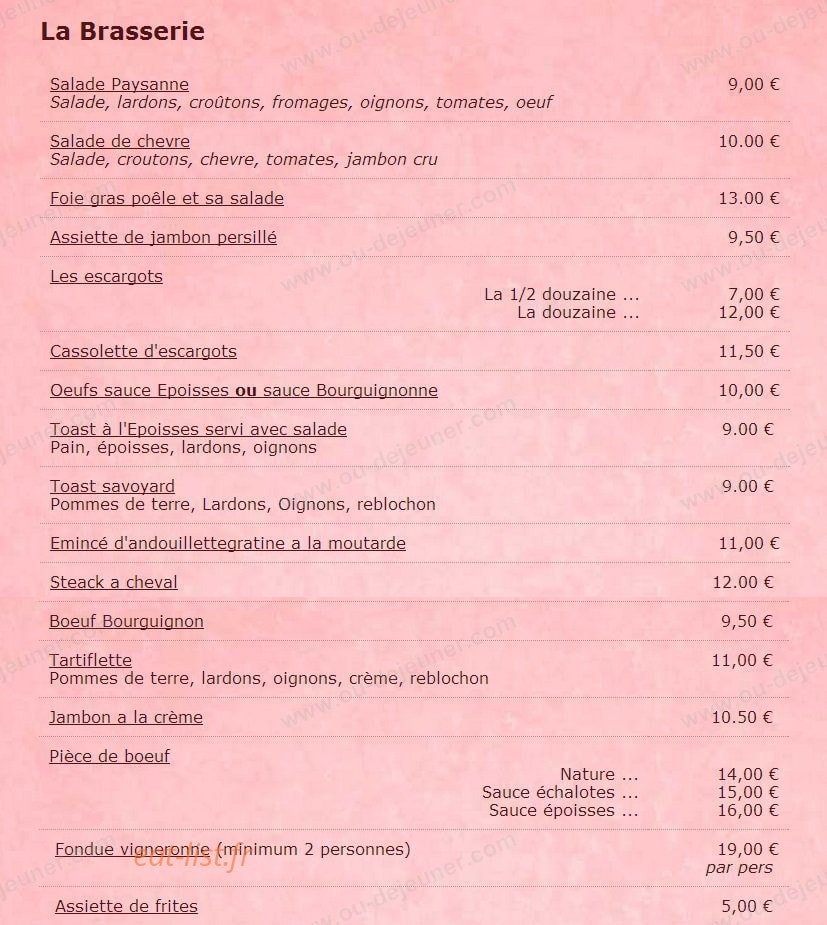 L'Estaminet — carte page 3