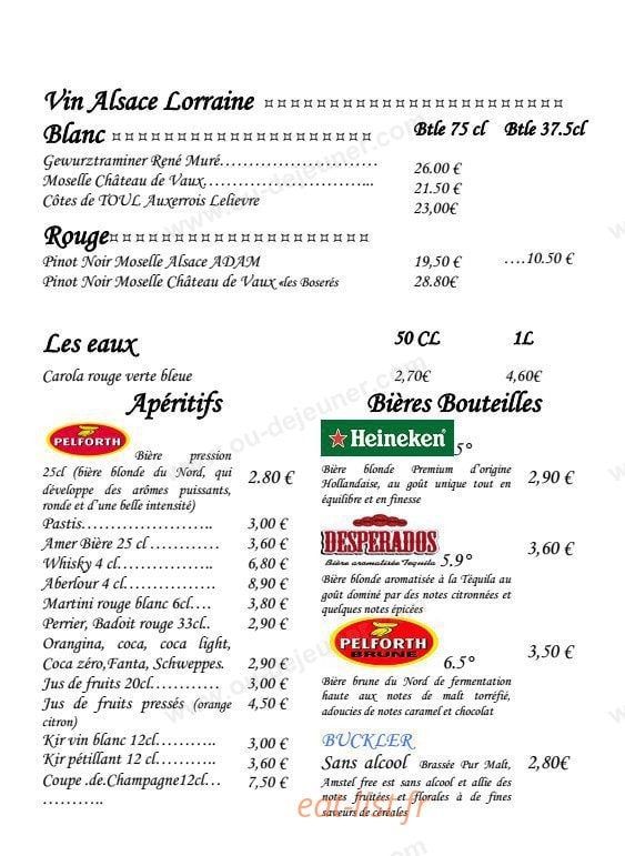 Restaurant du Golf — carte page 4