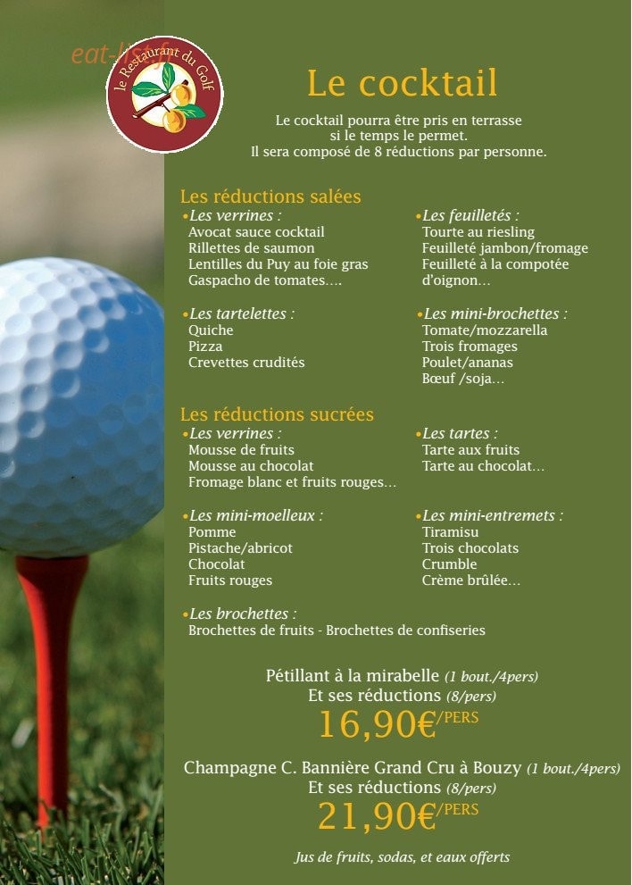 Restaurant du Golf — carte page 7