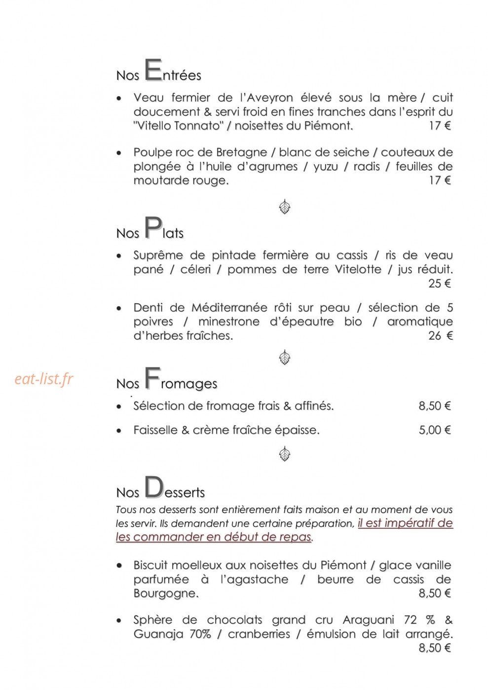 L'Agastache — carte page 2