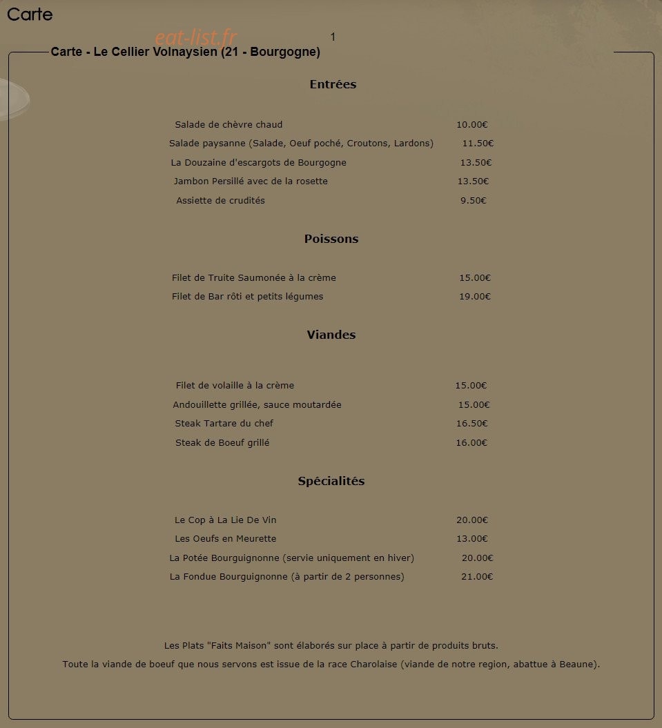 Le Cellier Volnaysien — carte page 1