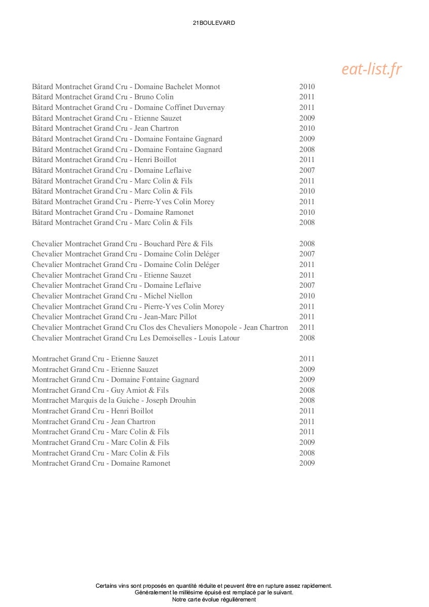 21 Boulevard — carte page 9