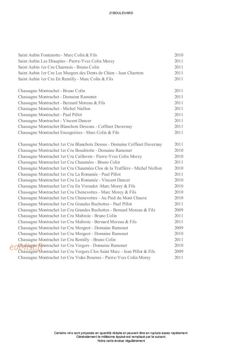 21 Boulevard — carte page 5