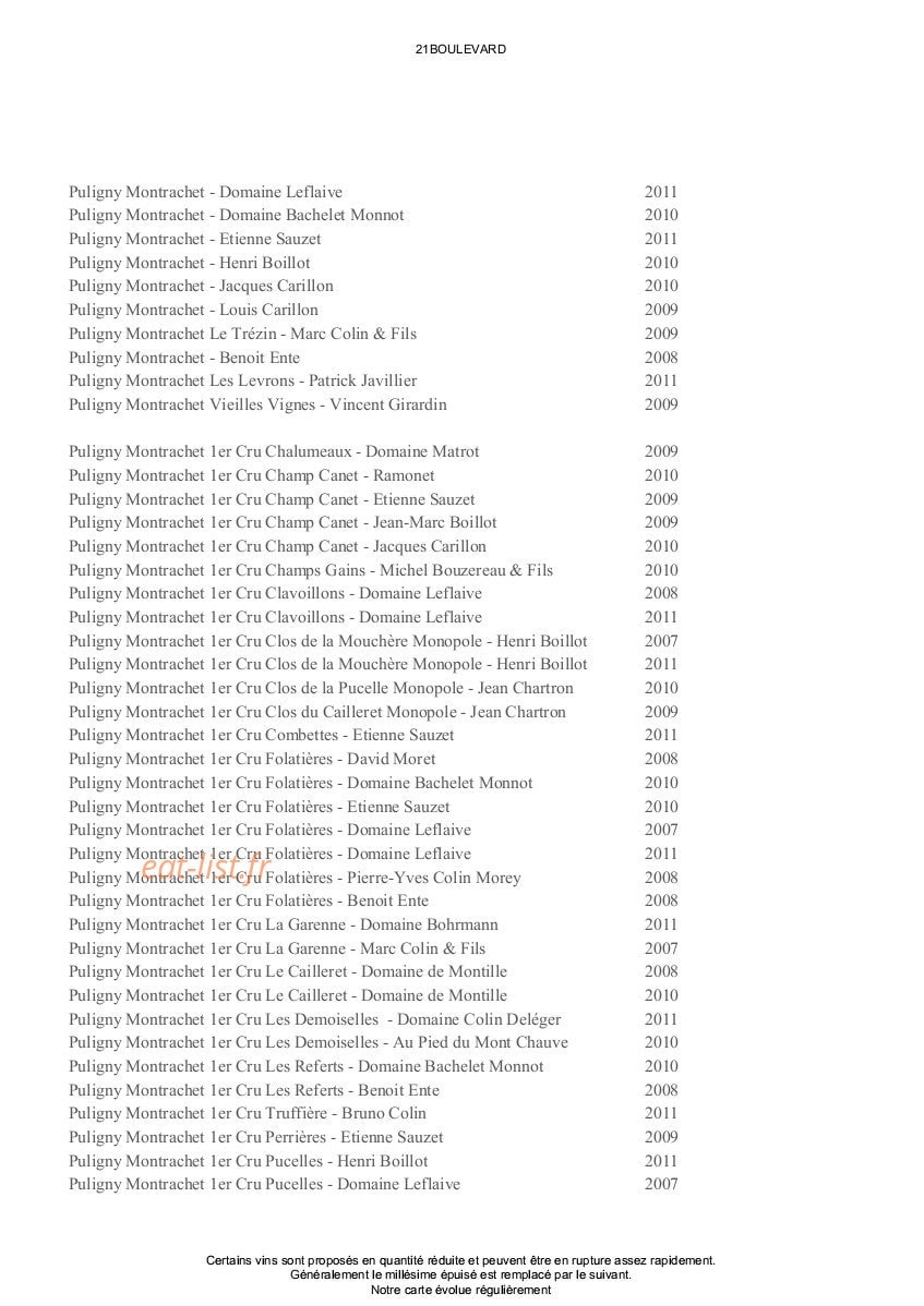 21 Boulevard — carte page 6