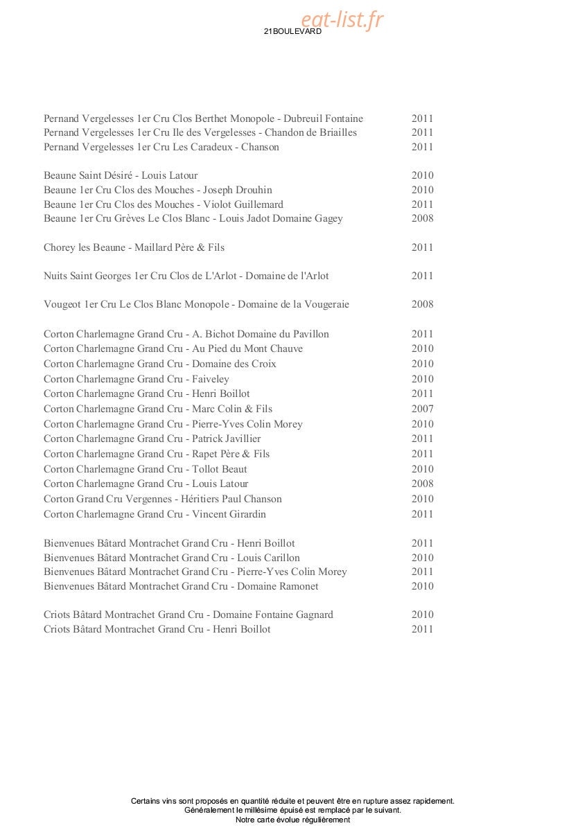 21 Boulevard — carte page 8