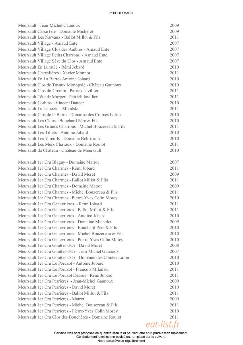 21 Boulevard — carte page 7