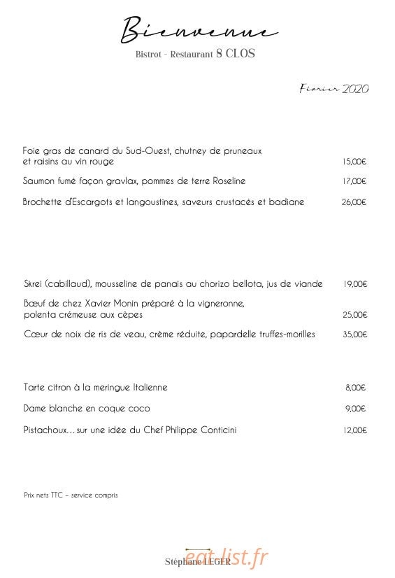 8 Clos — carte page 1