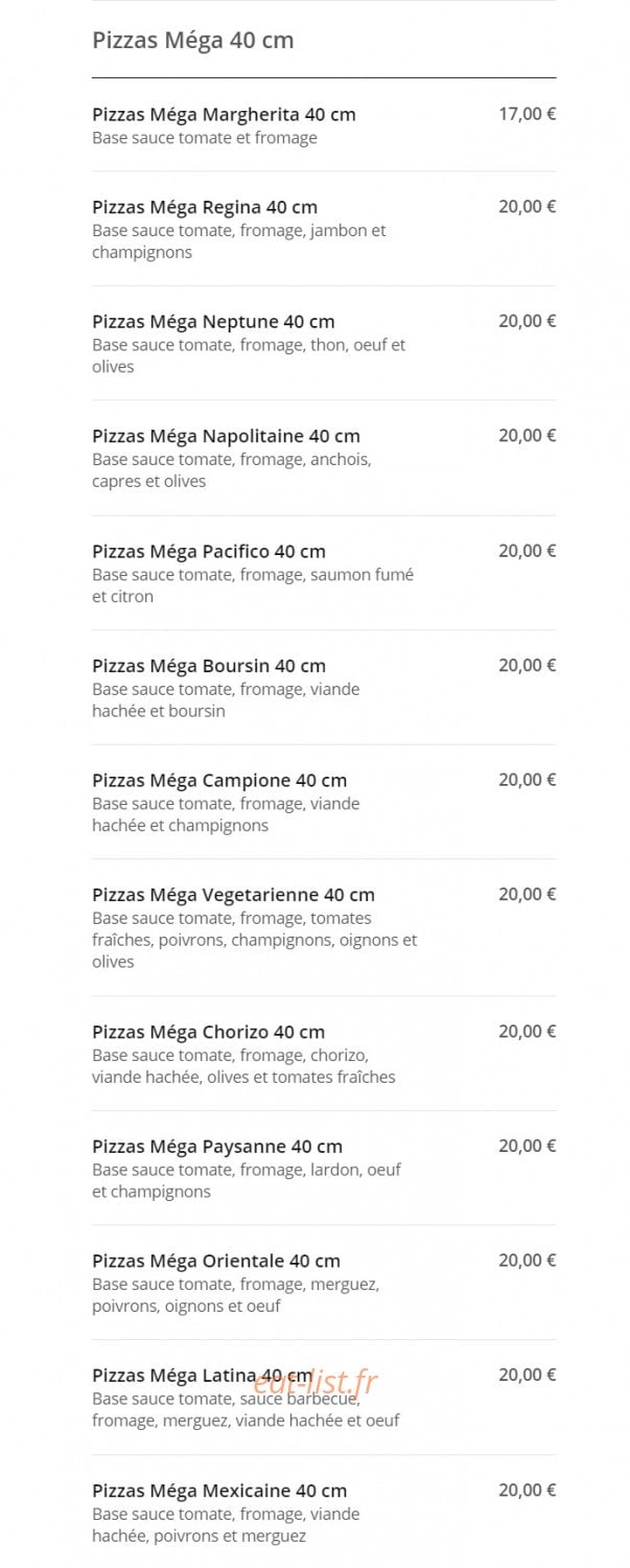 Allo Pizza — carte page 9
