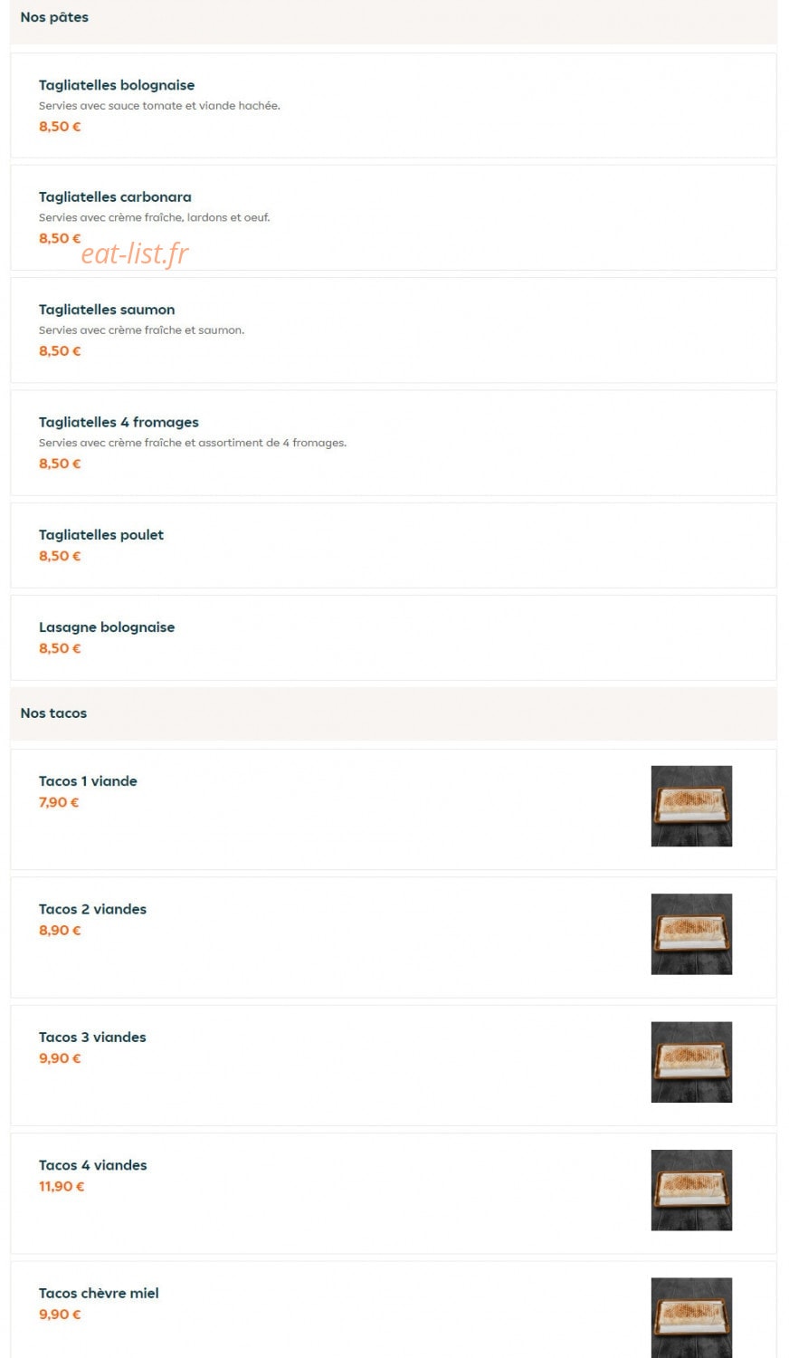 Andiamo pizza — carte page 7