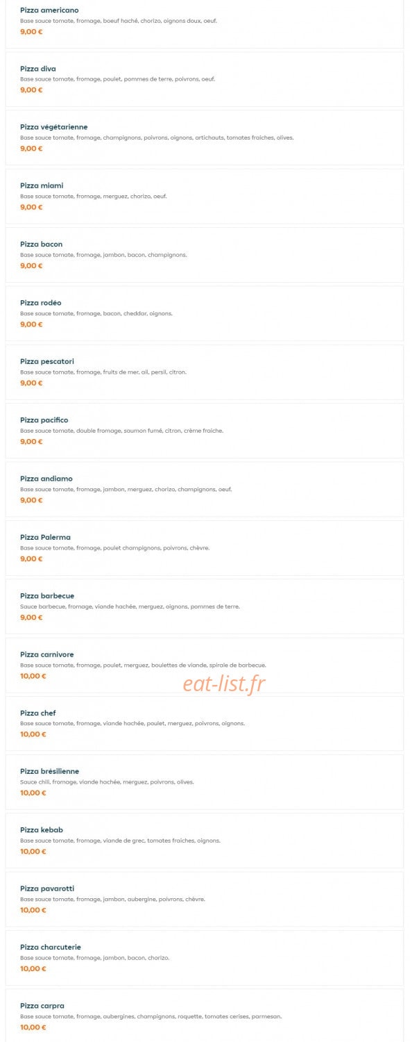 Andiamo pizza — carte page 5