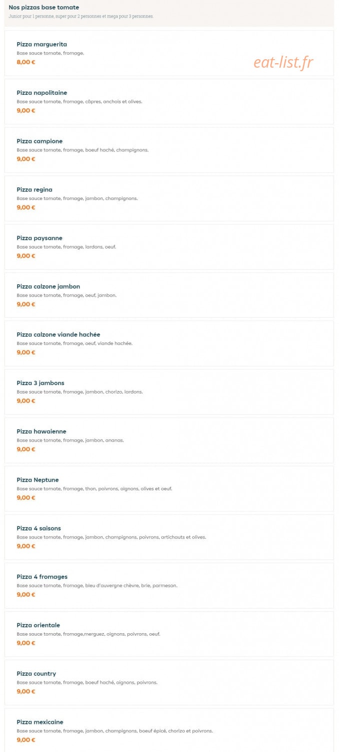 Andiamo pizza — carte page 4