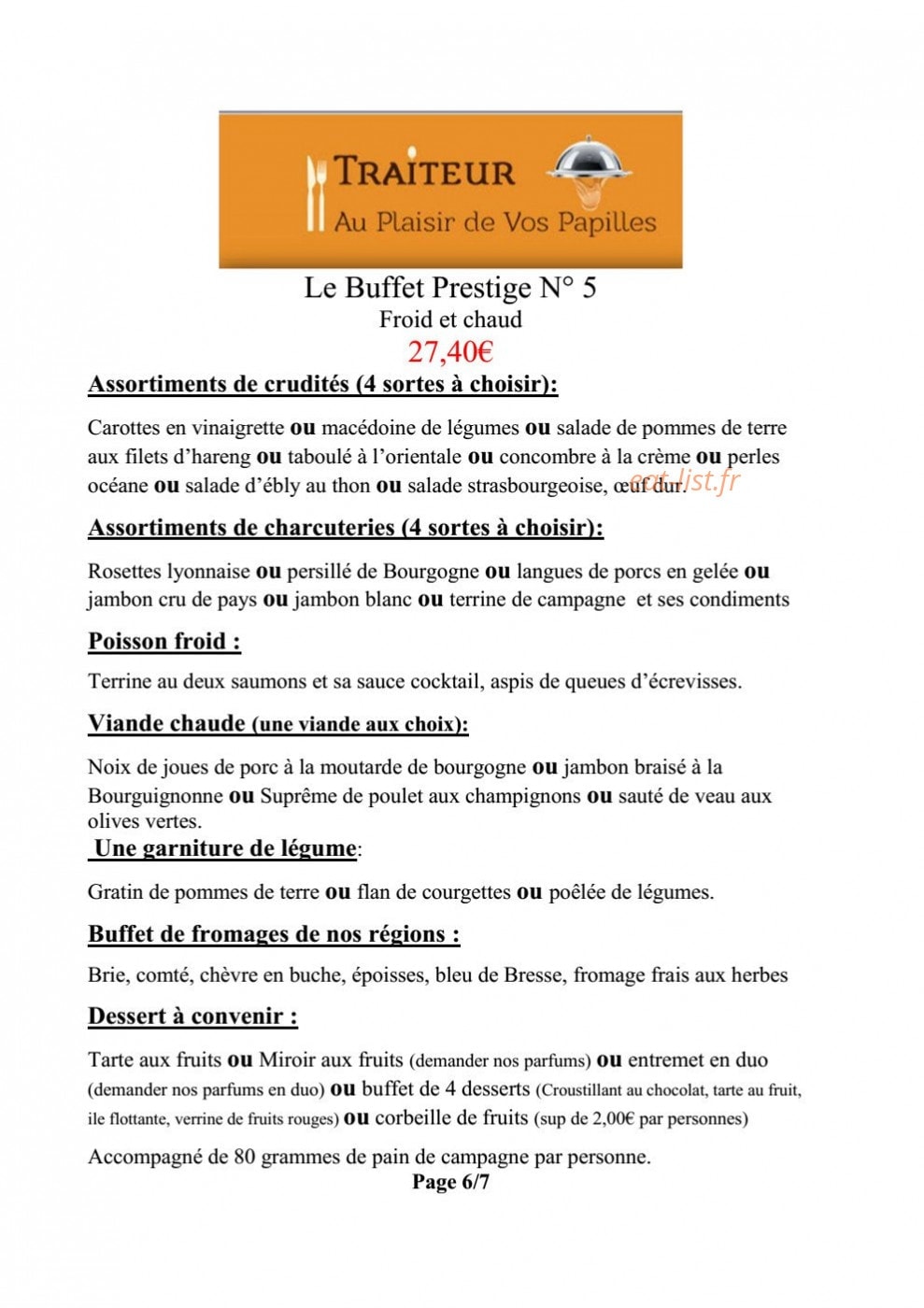 Au Plaisir de Vos Papilles — carte page 10