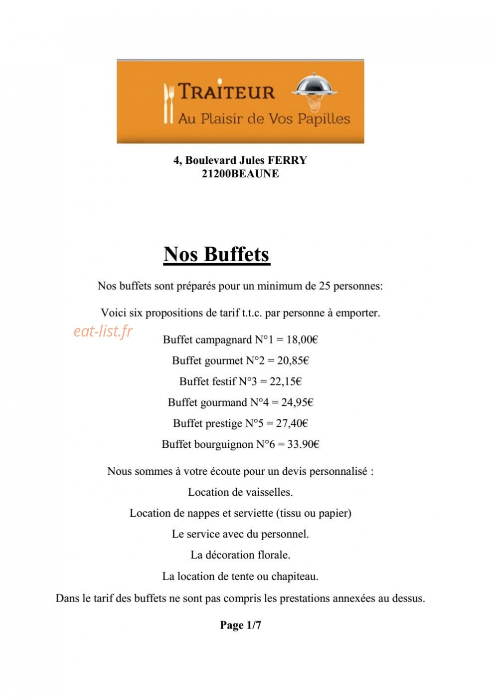 Au Plaisir de Vos Papilles — carte page 5