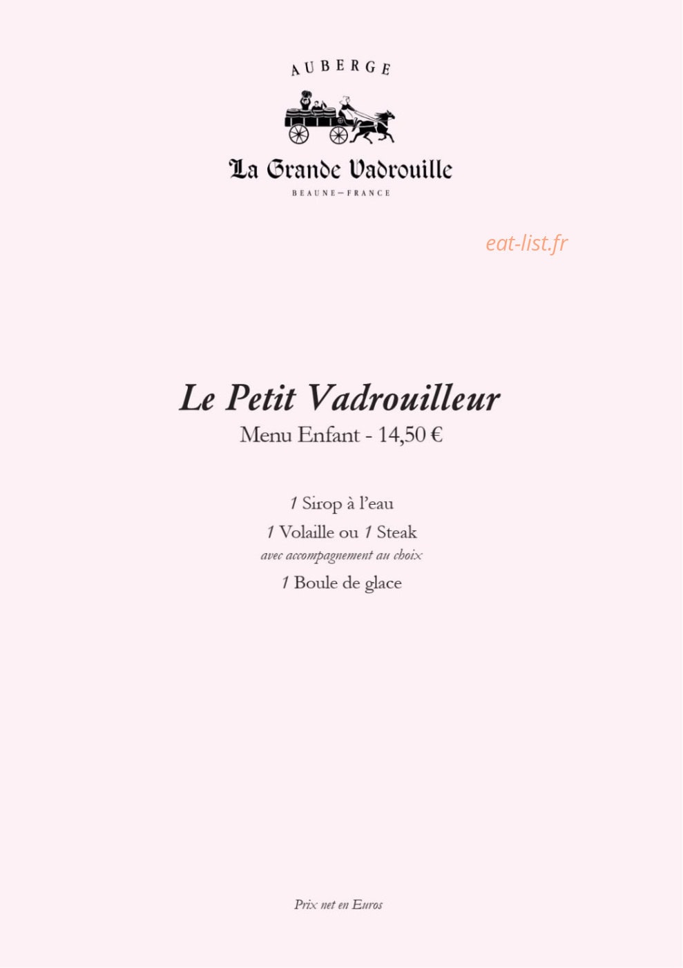 Auberge de la Grande Vadrouille — carte page 2