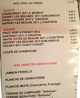 Bar 66 — carte page 1