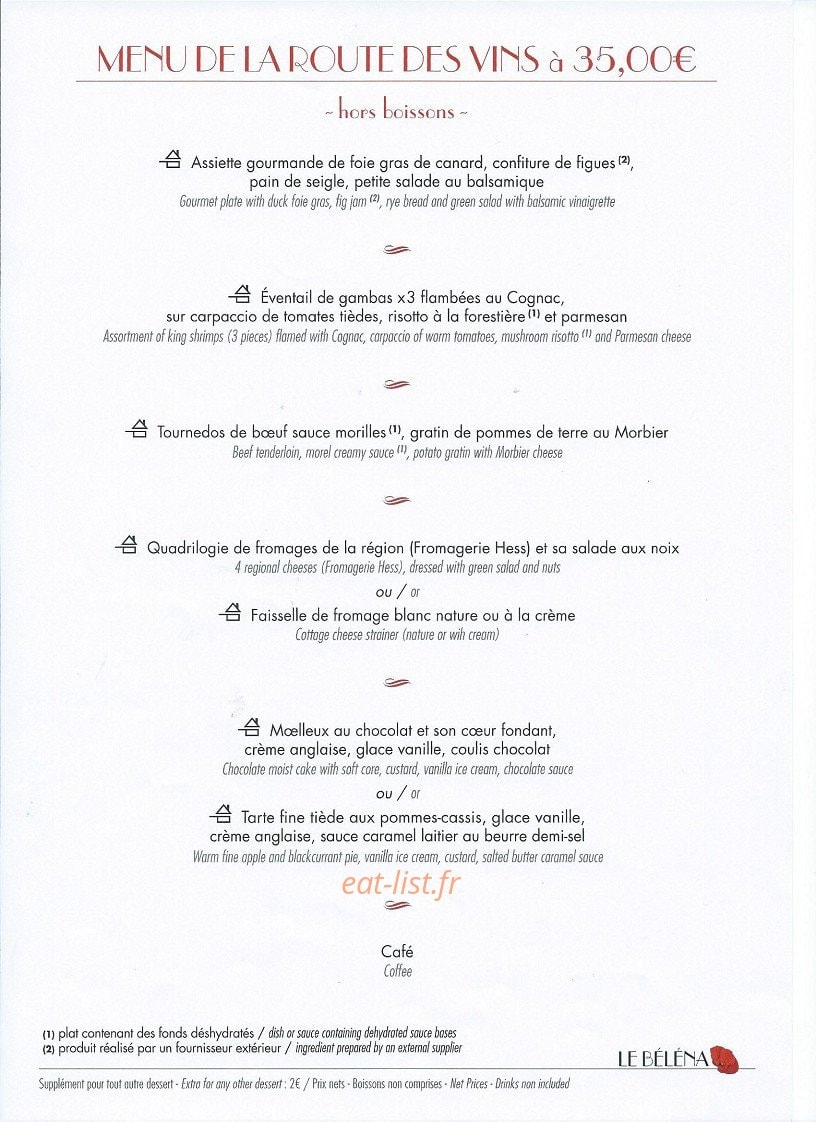 Brasserie Le Belena — carte page 11