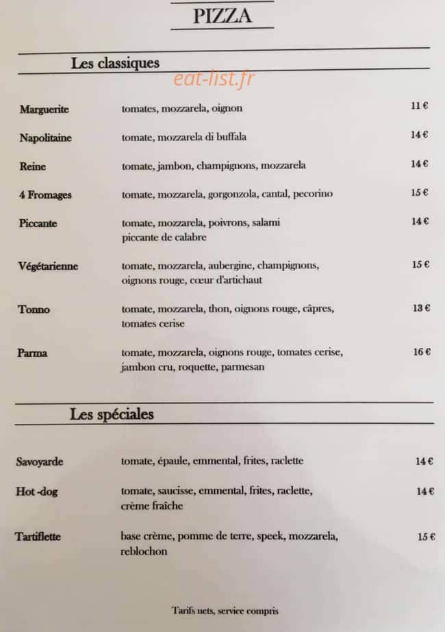 Café de la Gare — carte page 1