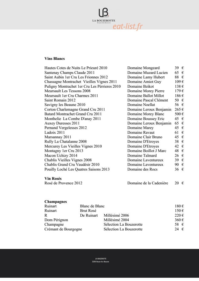 La bouzerotte — carte page 4