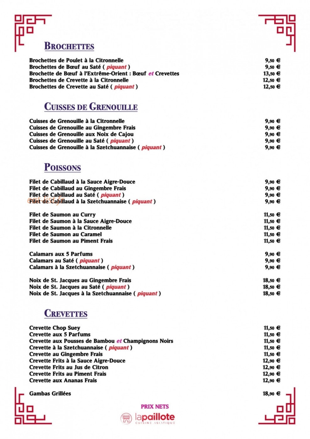 La Paillote — carte page 3