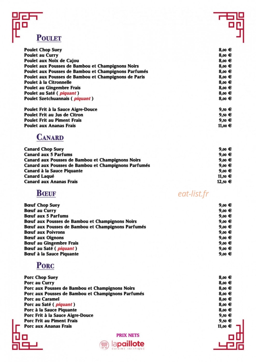 La Paillote — carte page 4