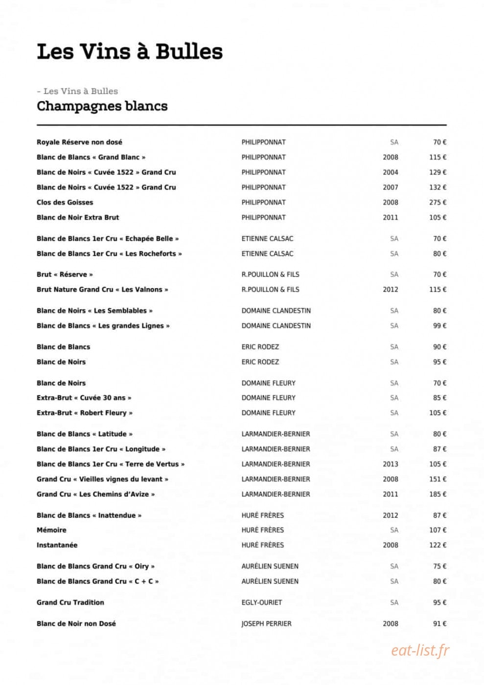 La Table Du Square — carte page 2