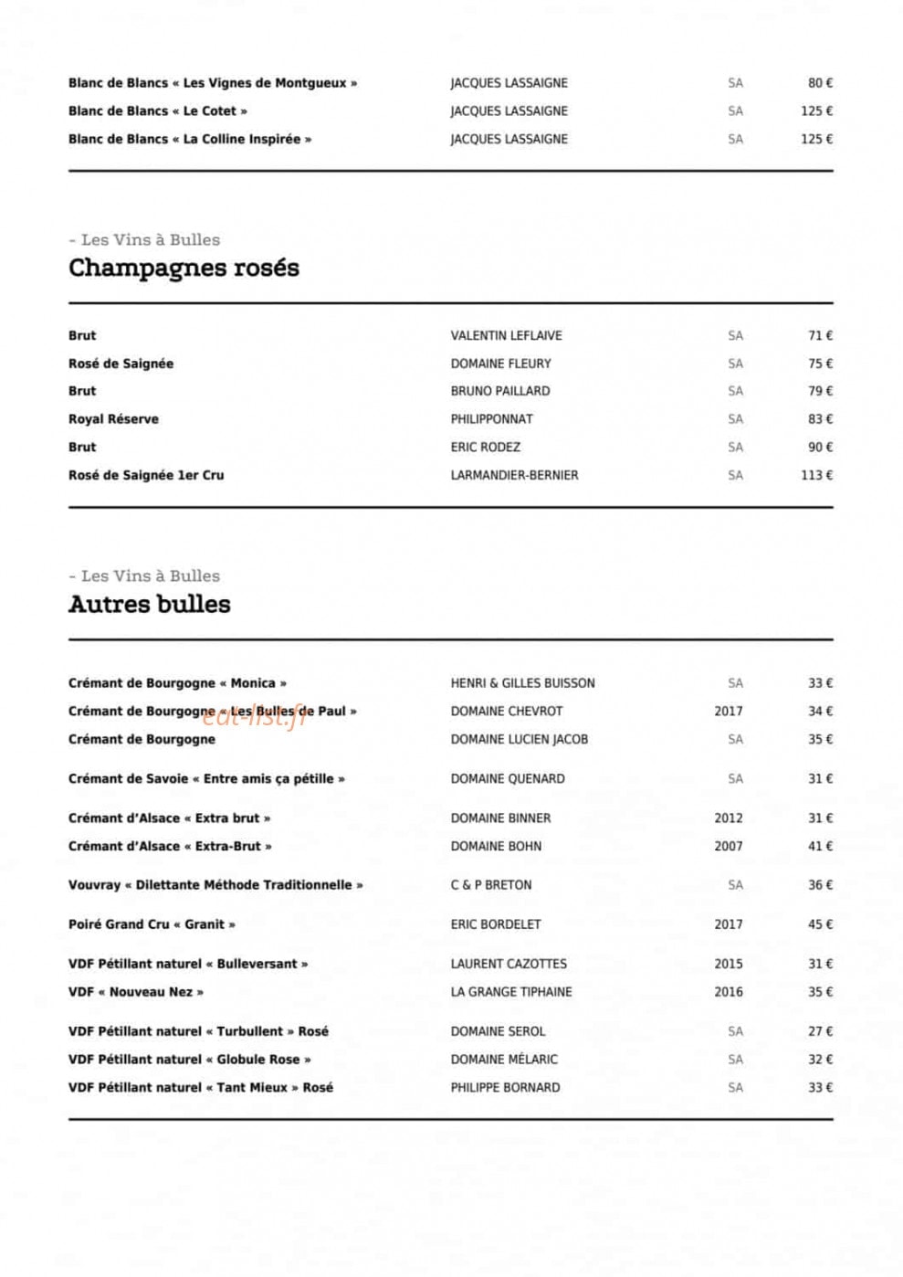 La Table Du Square — carte page 3