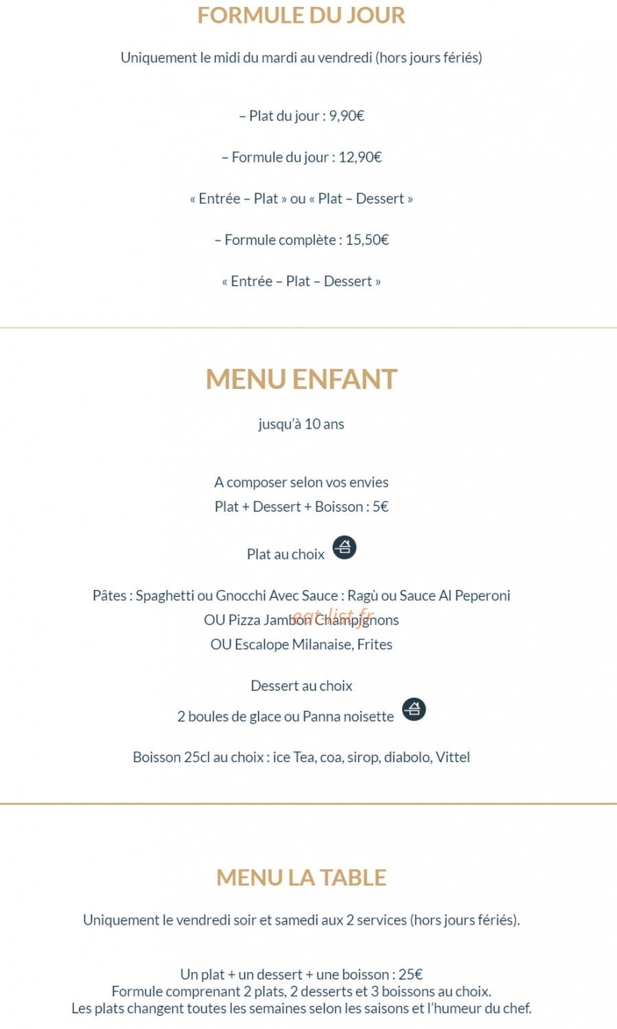 La Table Magazzino — carte page 1
