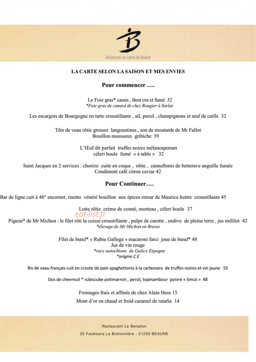 Le benaton — carte page 1