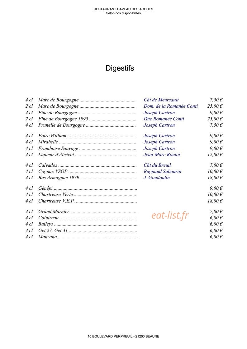 Le caveau des arches — carte page 24