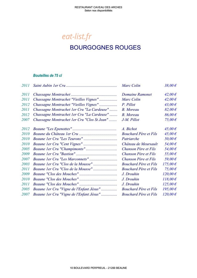 Le caveau des arches — carte page 14