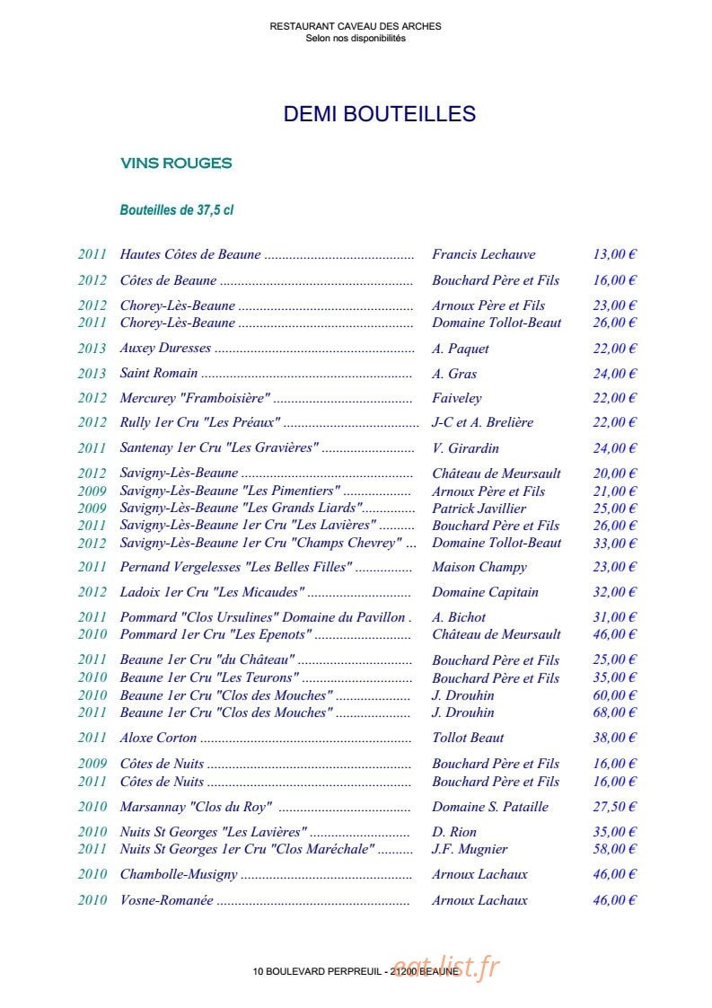 Le caveau des arches — carte page 21