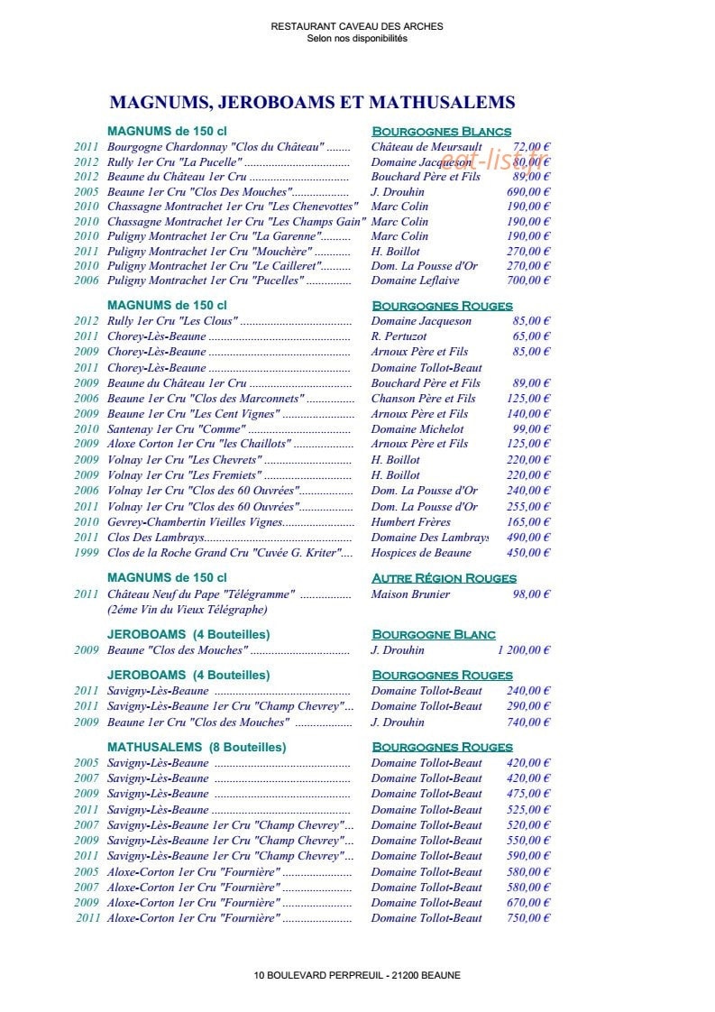 Le caveau des arches — carte page 11