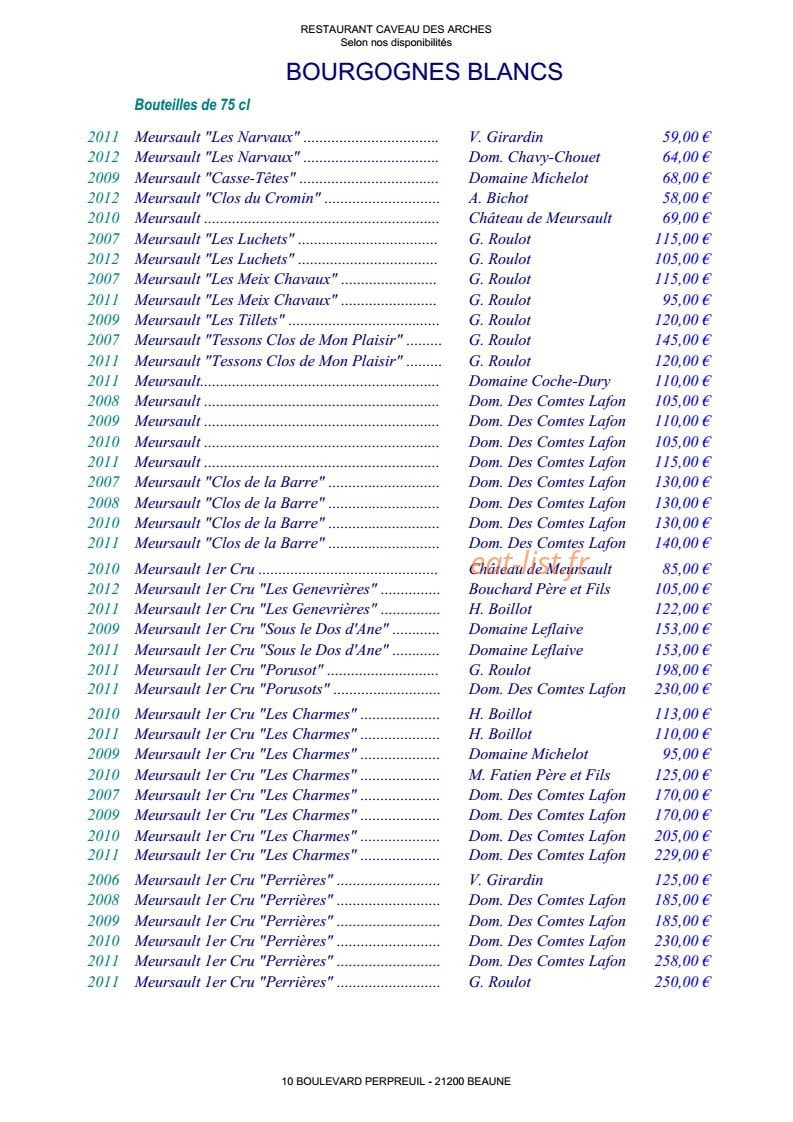 Le caveau des arches — carte page 9