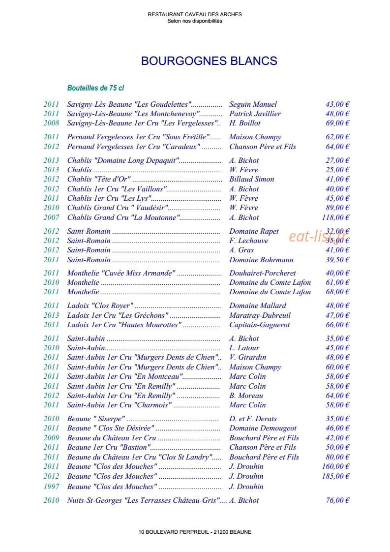 Le caveau des arches — carte page 7