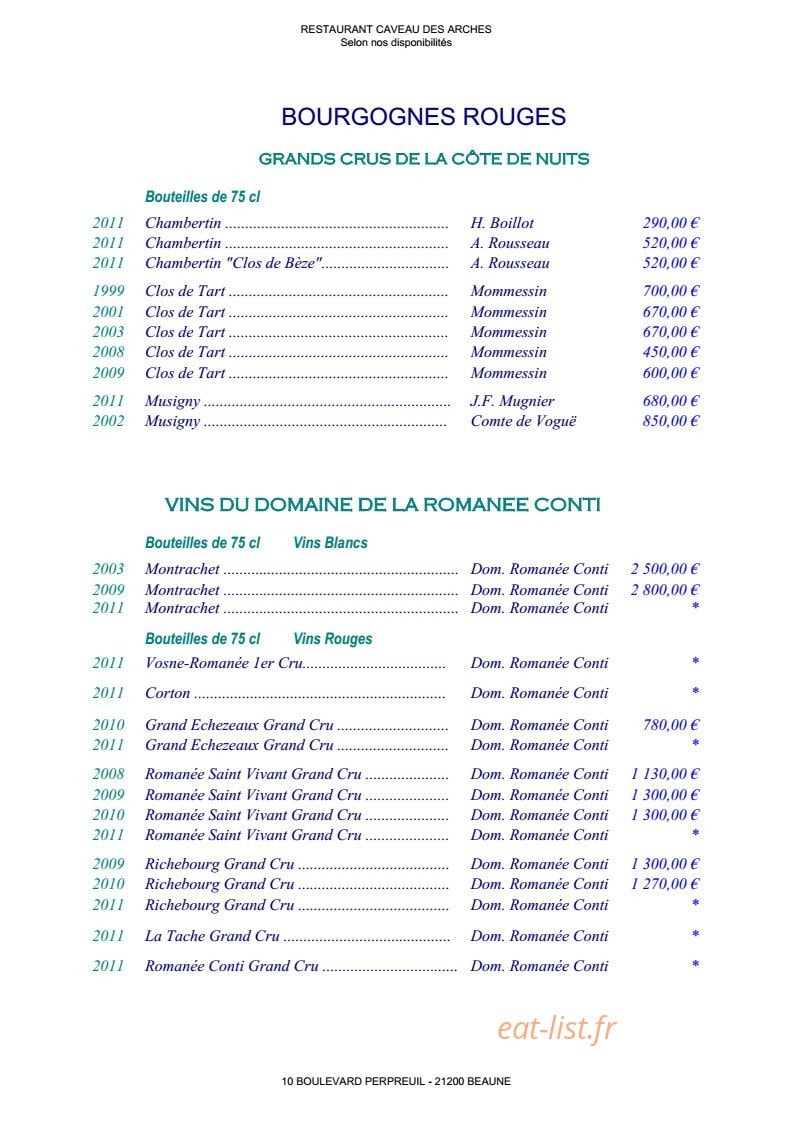 Le caveau des arches — carte page 19