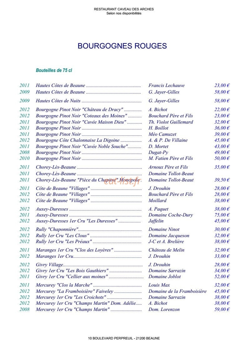 Le caveau des arches — carte page 12