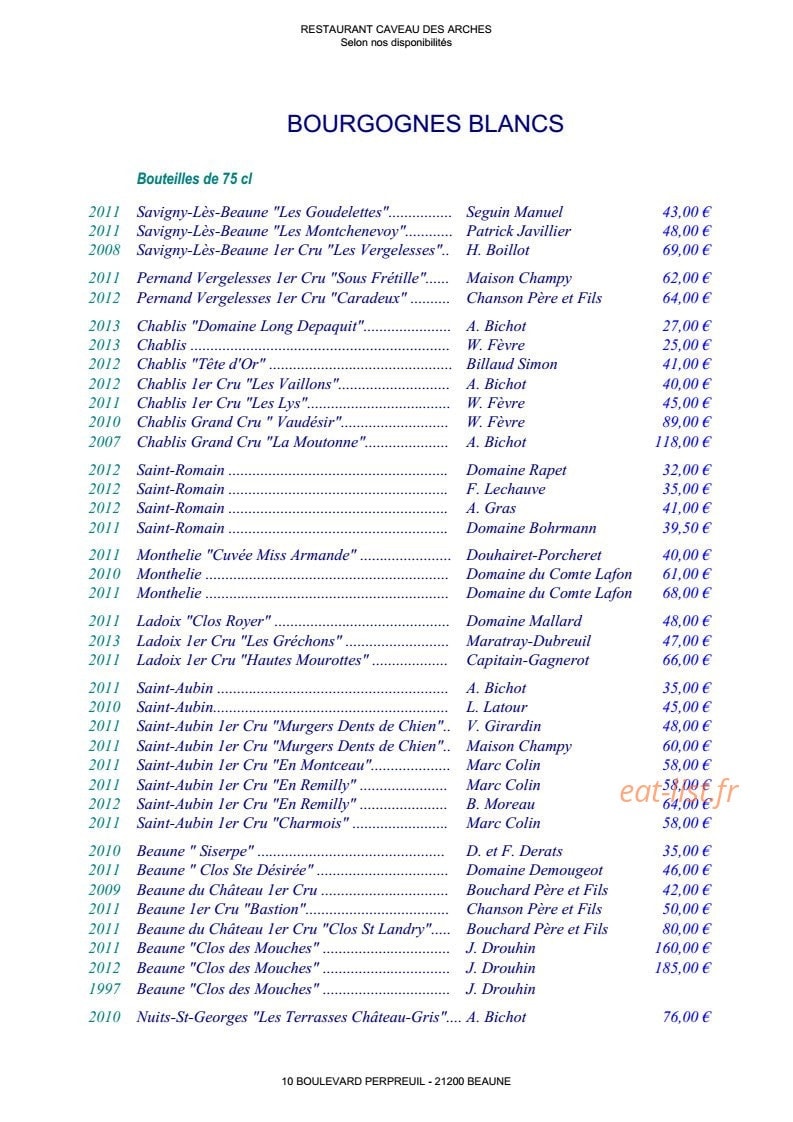 Le caveau des arches — carte page 8