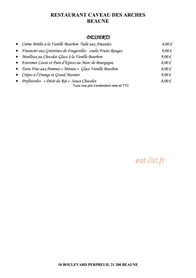 Le caveau des arches — carte page 2