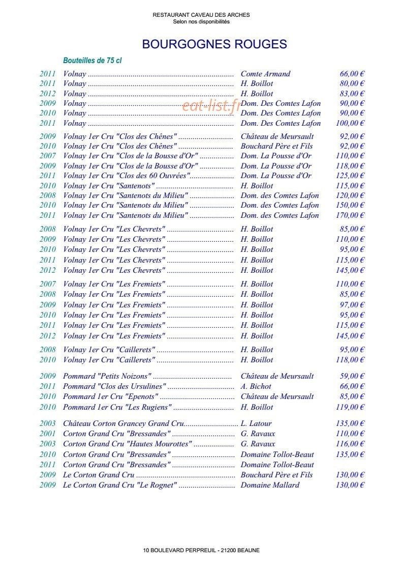 Le caveau des arches — carte page 15