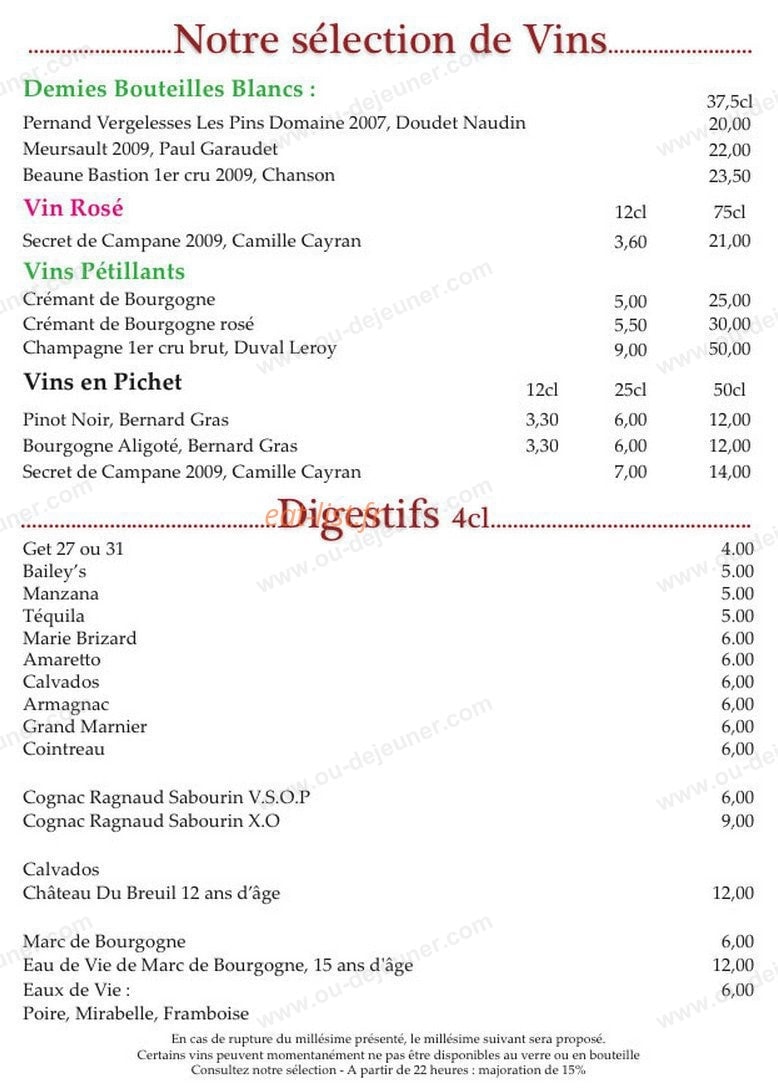 Le Clos Carnot — carte page 8