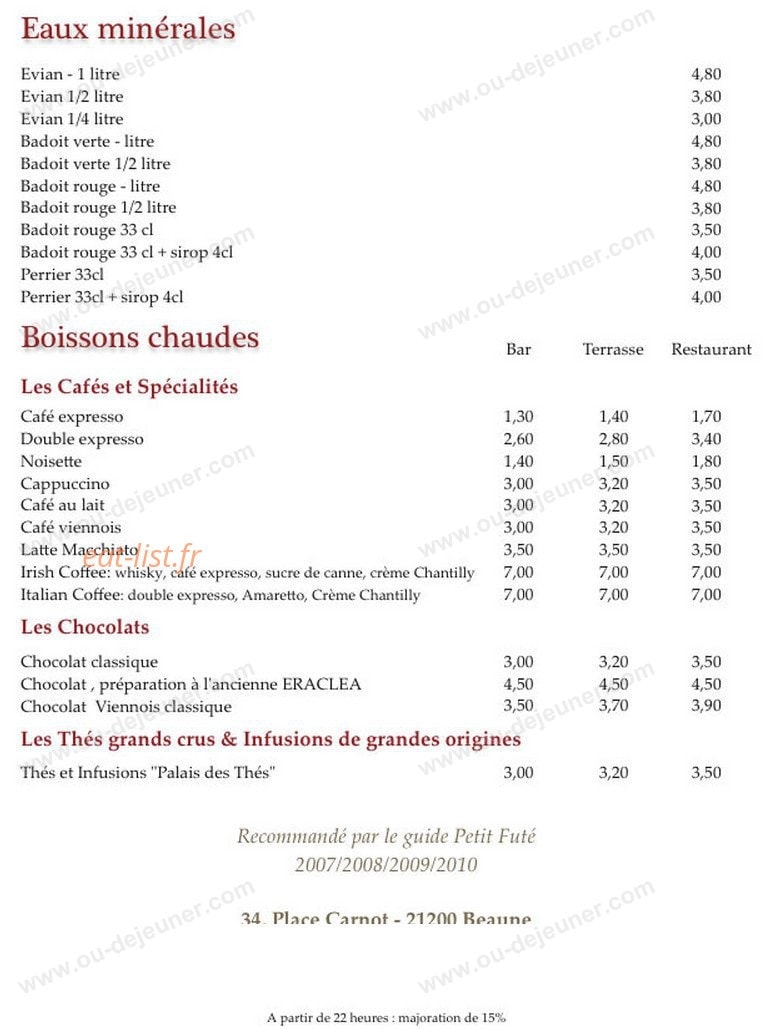 Le Clos Carnot — carte page 10